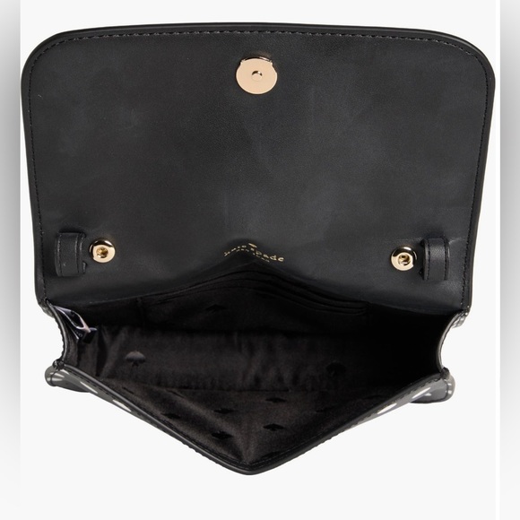 KATE SPADE Cheers Crossbody Bag - Black and White Polka Dot Leather Purse - Picture 9 of 15